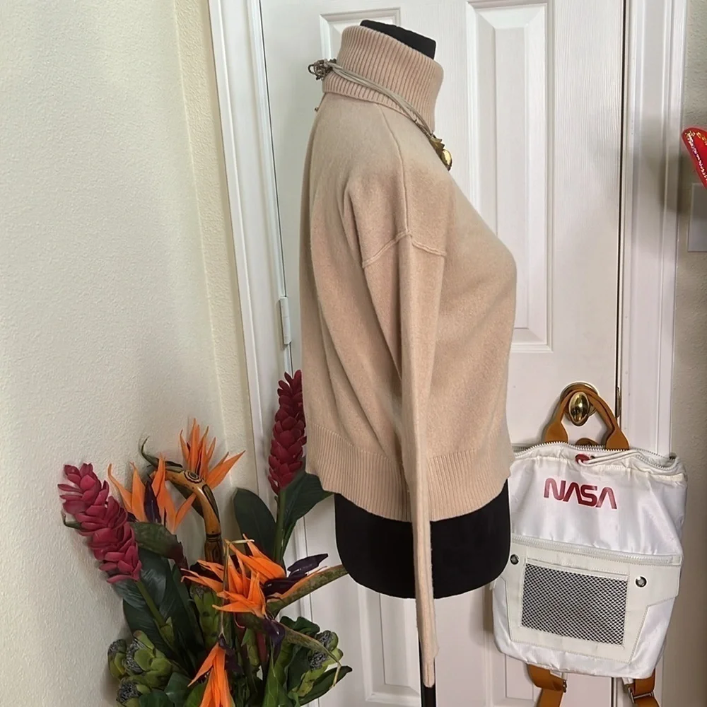 Cuyana Wool Cashmere Turtleneck Sweater - Camel - XS